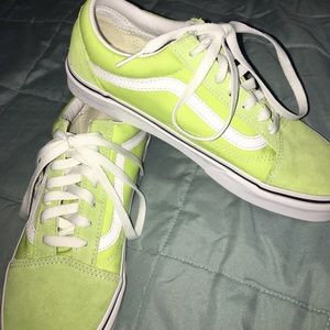 Neon green old skool vans